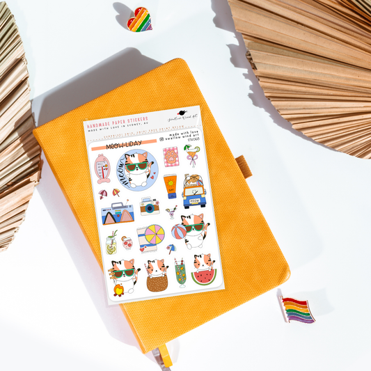 Sticker Sheet - Meowliday - Cat, Holiday, Road Trip