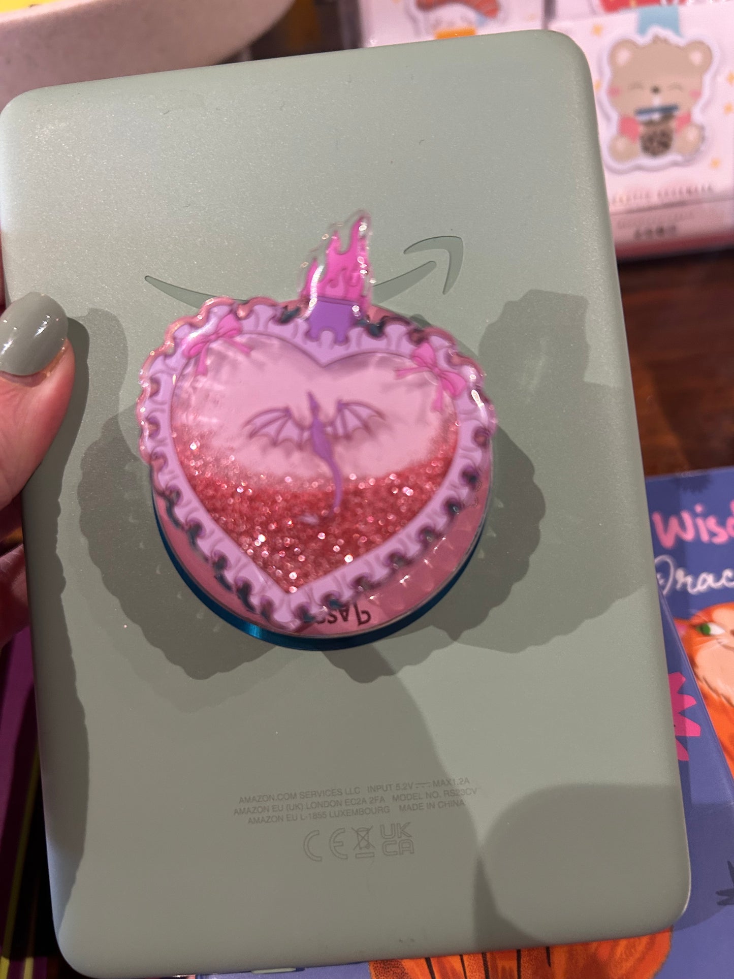 Dragon Glitter Shaker E-reader Magnetic Grip by Lassoed Love
