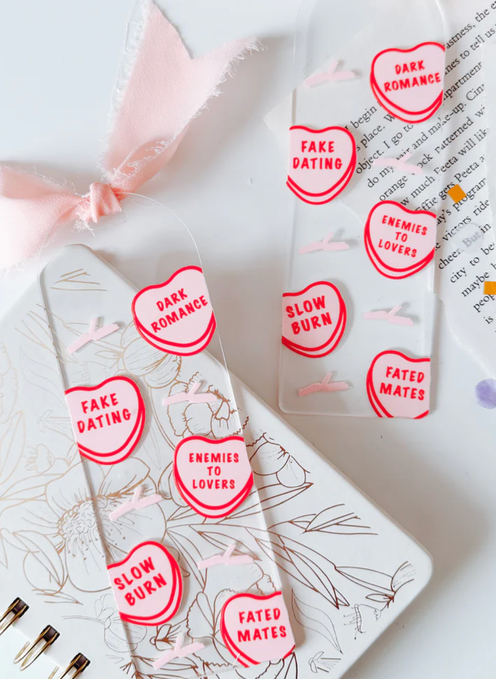 Fated Pages Acrylic Bookmark - Sweetheart Candy