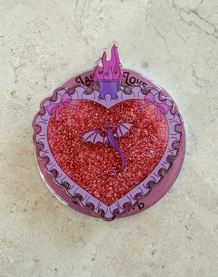 Dragon Glitter Shaker E-reader Magnetic Grip by Lassoed Love