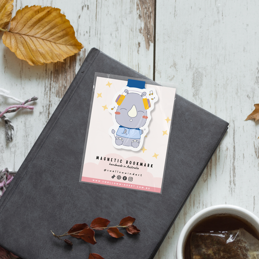 Magnetic Bookmark - Rock n Roll Rhino
