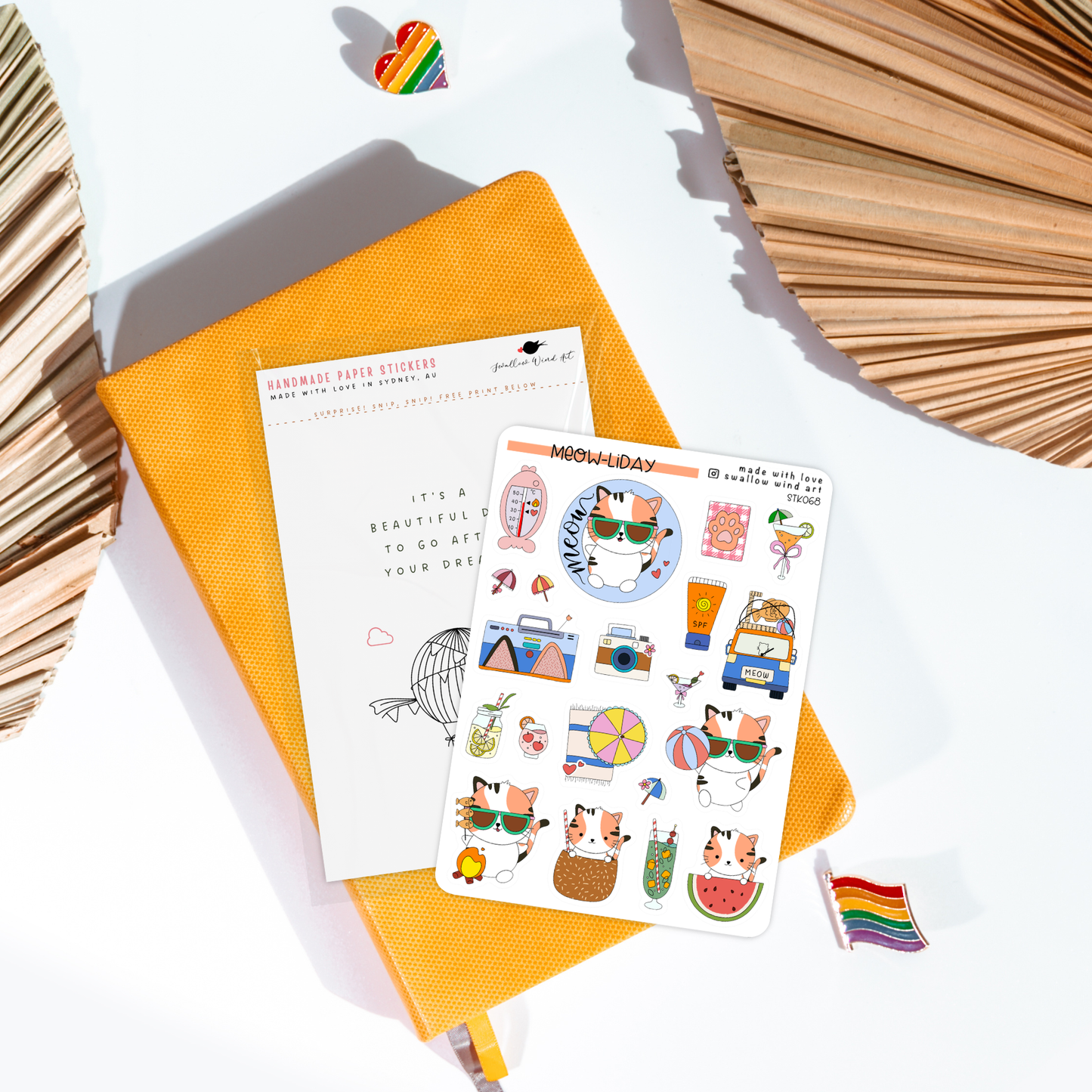 Sticker Sheet - Meowliday - Cat, Holiday, Road Trip