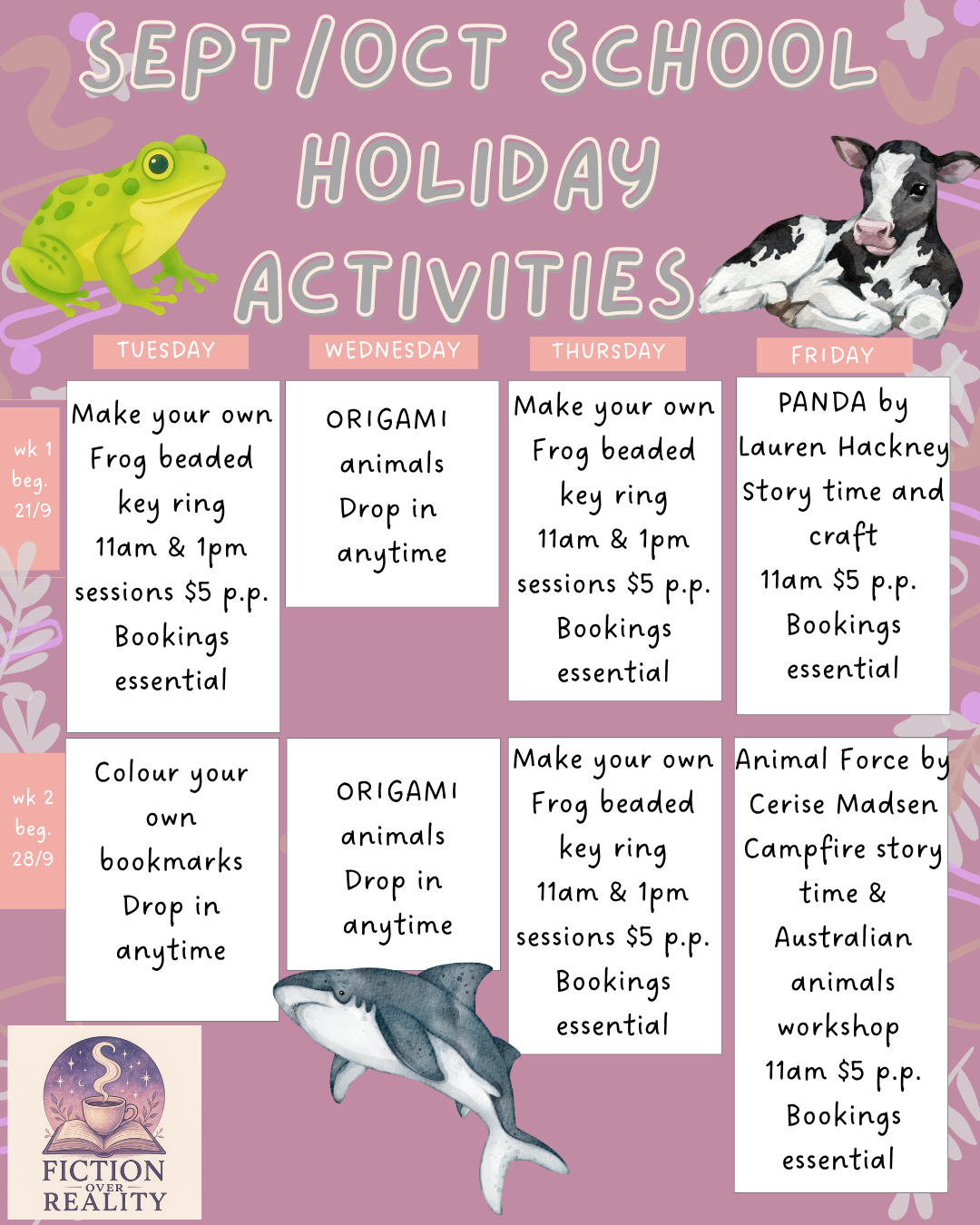 September/ October School Holiday Activities