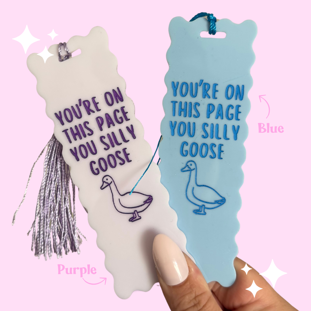 Silly Goose Book Mark (Quirky, Funky, Kawaii,Y2K): Purple