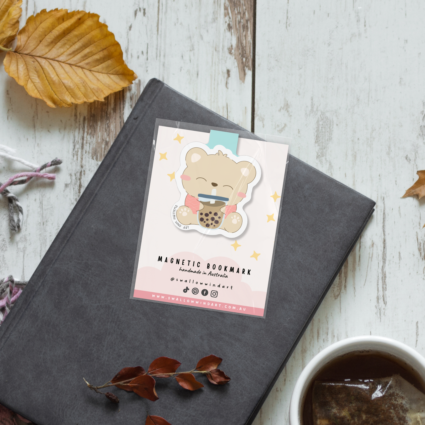 Magnetic Bookmark - Cute Boba Bear