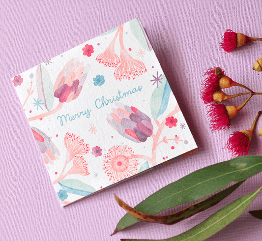 Aussie Native Pink Plantable Greeting Card