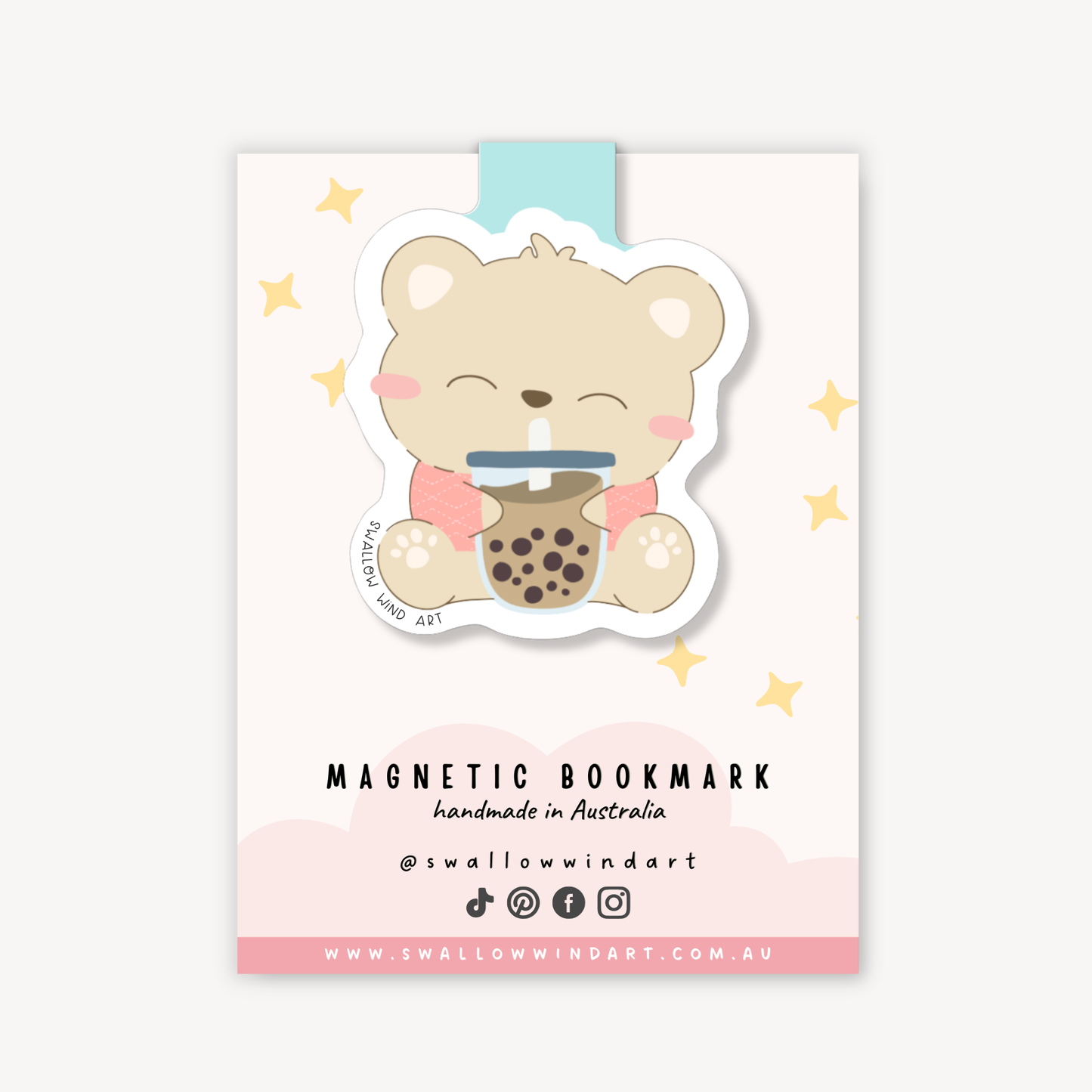 Magnetic Bookmark - Cute Boba Bear