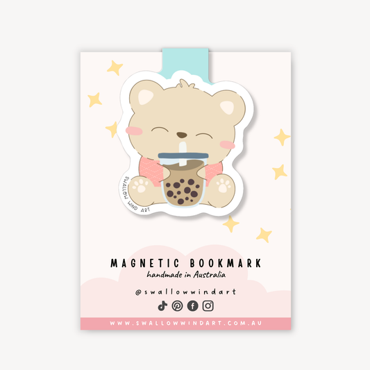 Magnetic Bookmark - Cute Boba Bear