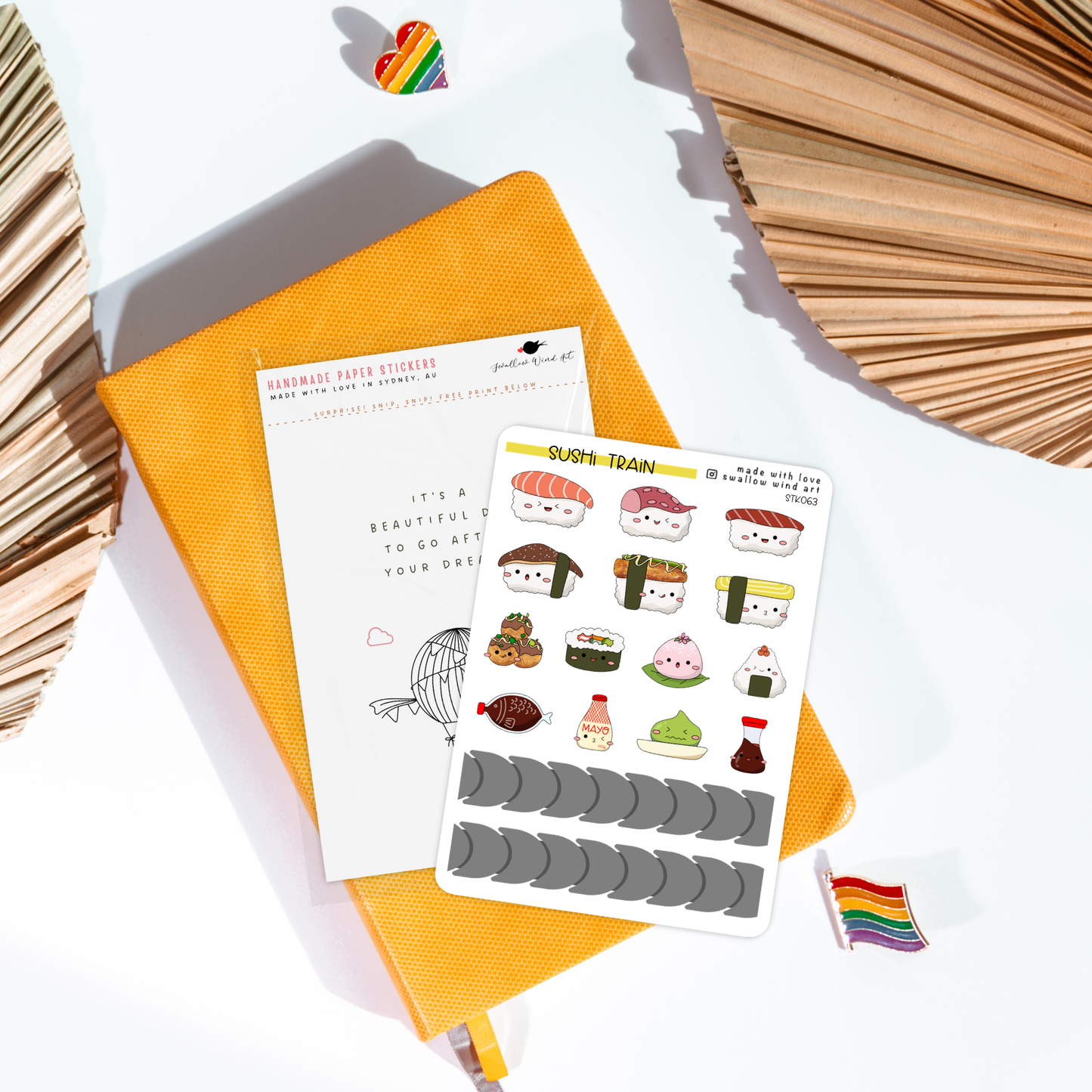 Sticker Sheet - Sushi Train Food - Cute Sushi