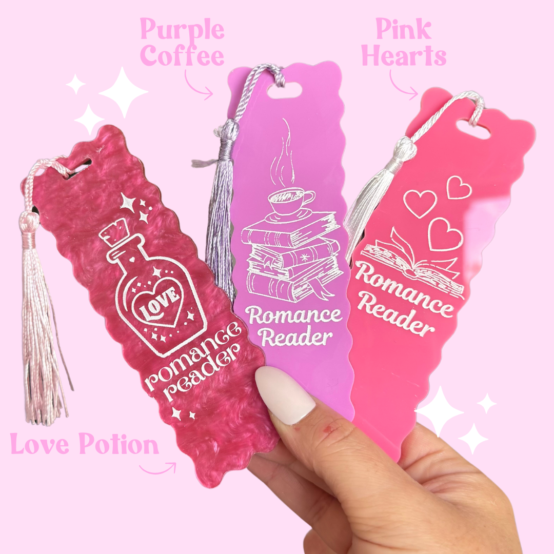 Romance Reader Book Mark (Quirky, Funky, Kawaii,Y2K): Purple Coffee