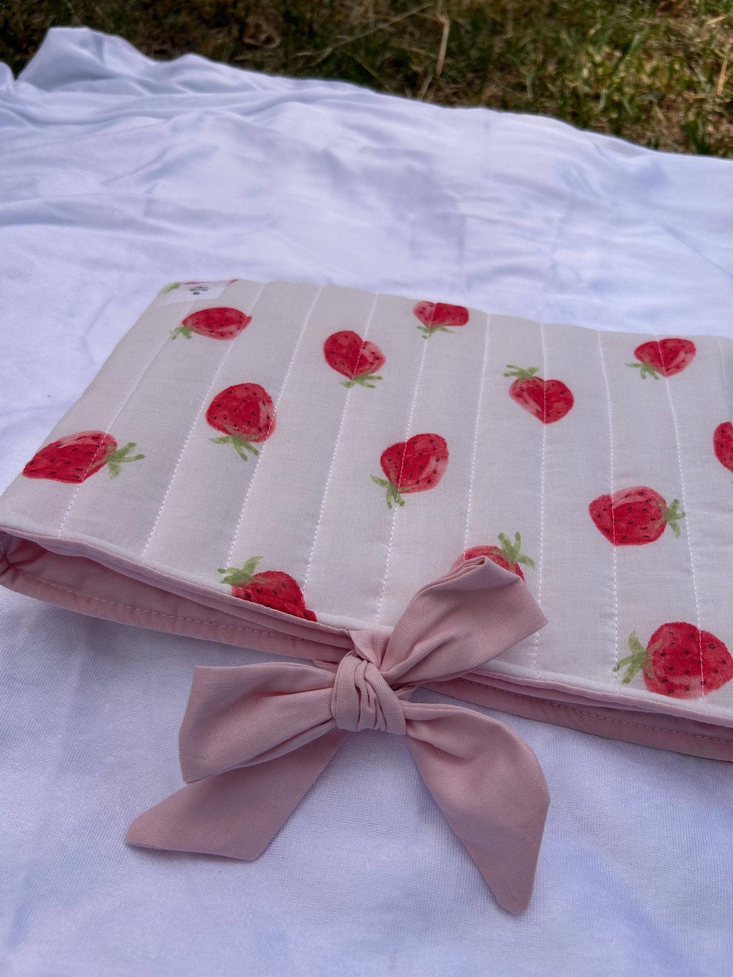 Handmade Quilted Book & Kindle Sleeves - Floral & Strawberry