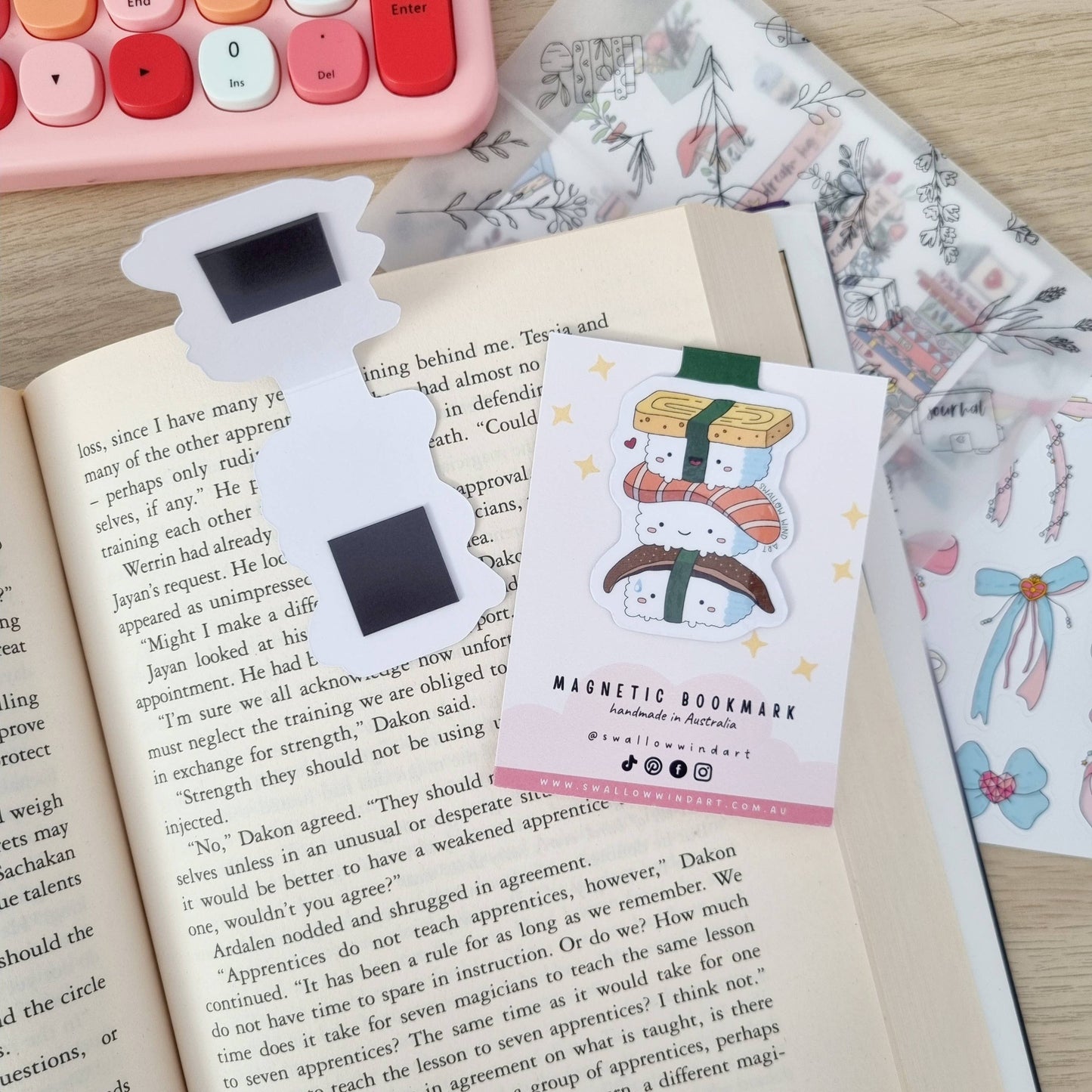 Magnetic Bookmark - Happy Sushi Stack