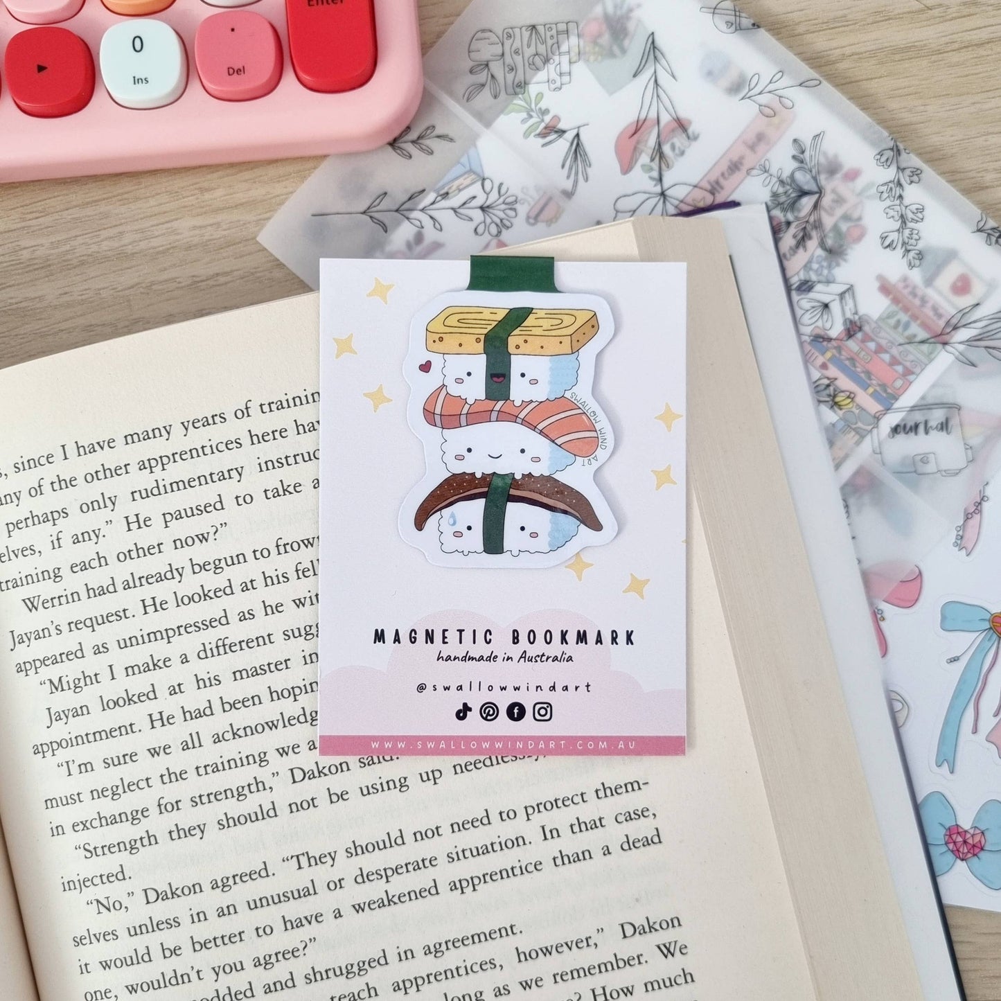 Magnetic Bookmark - Happy Sushi Stack
