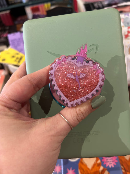 Dragon Glitter Shaker E-reader Magnetic Grip by Lassoed Love