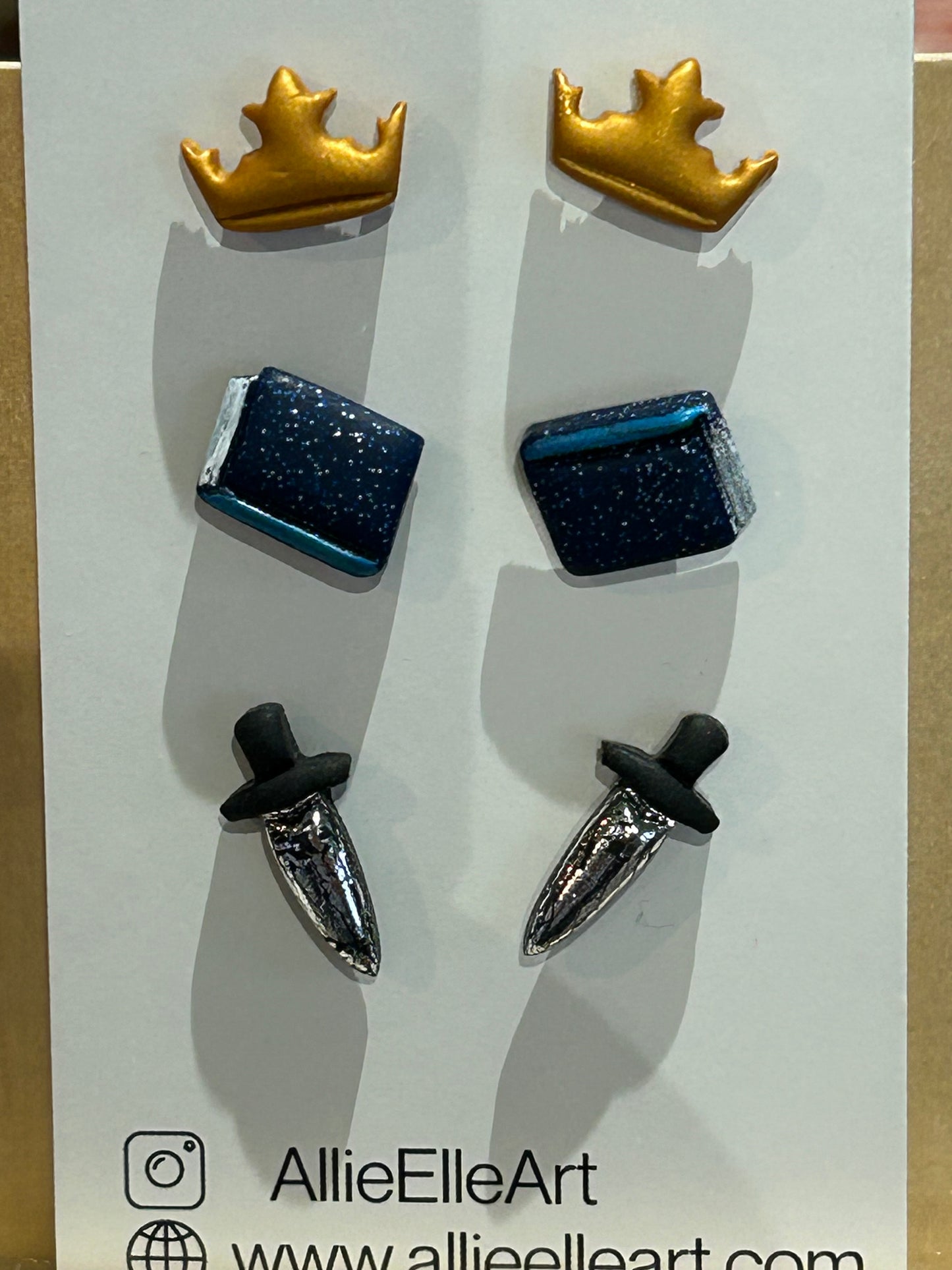 Allie Elle Art Earrings - 3 pack of studs