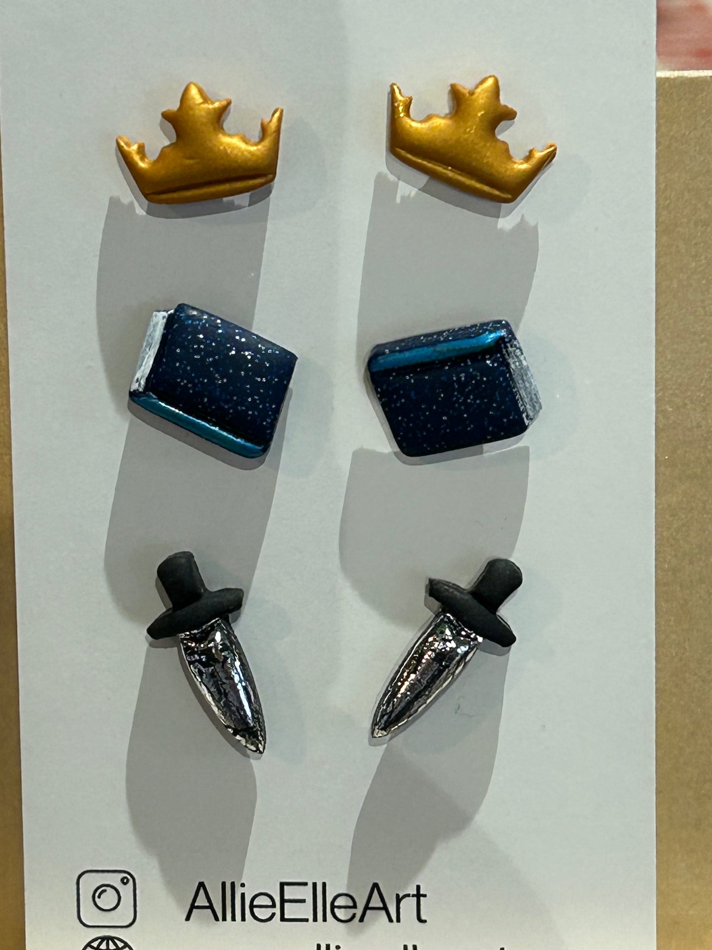Allie Elle Art Earrings - 3 pack of studs