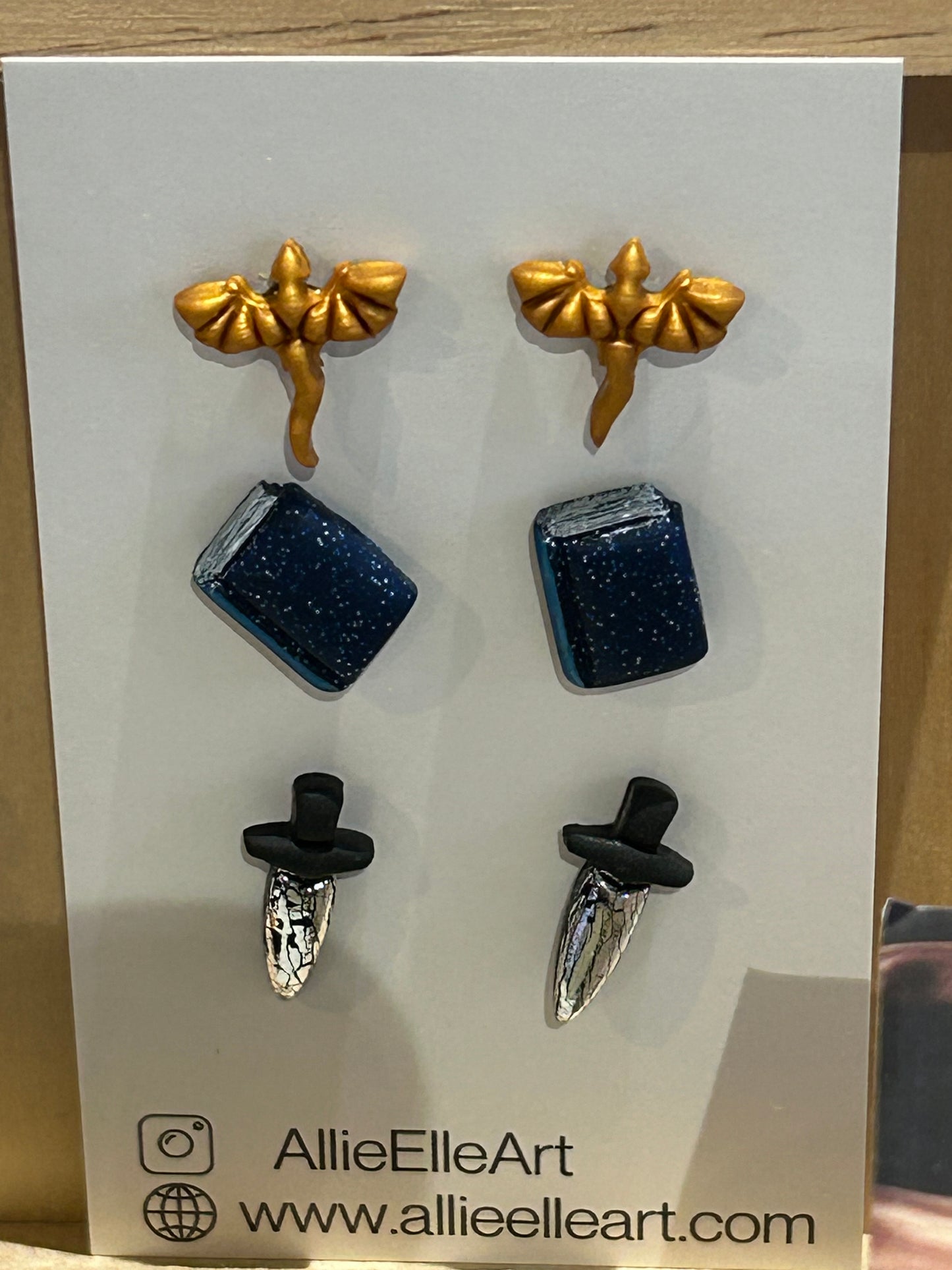 Allie Elle Art Earrings - 3 pack of studs