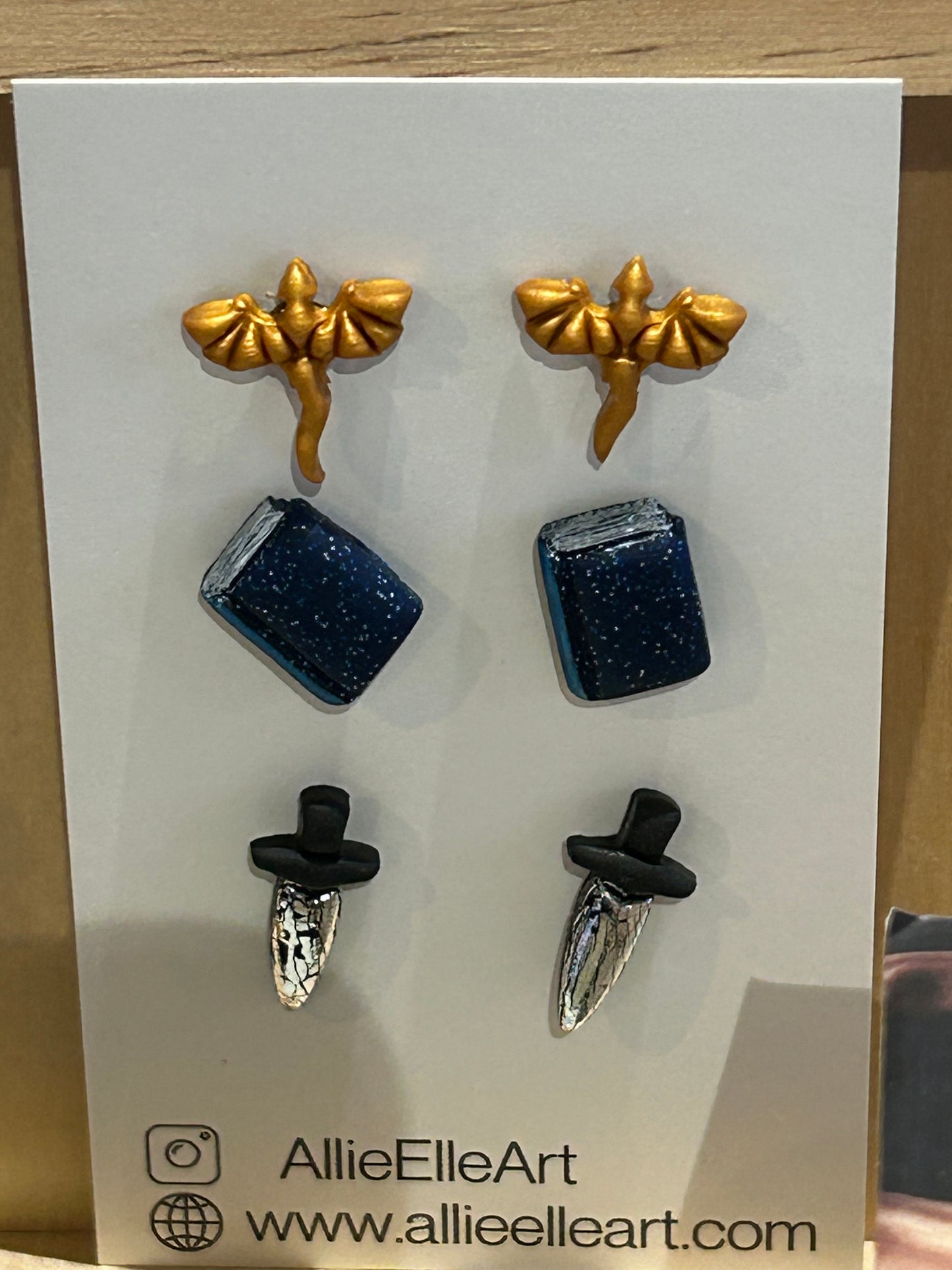 Allie Elle Art Earrings - 3 pack of studs