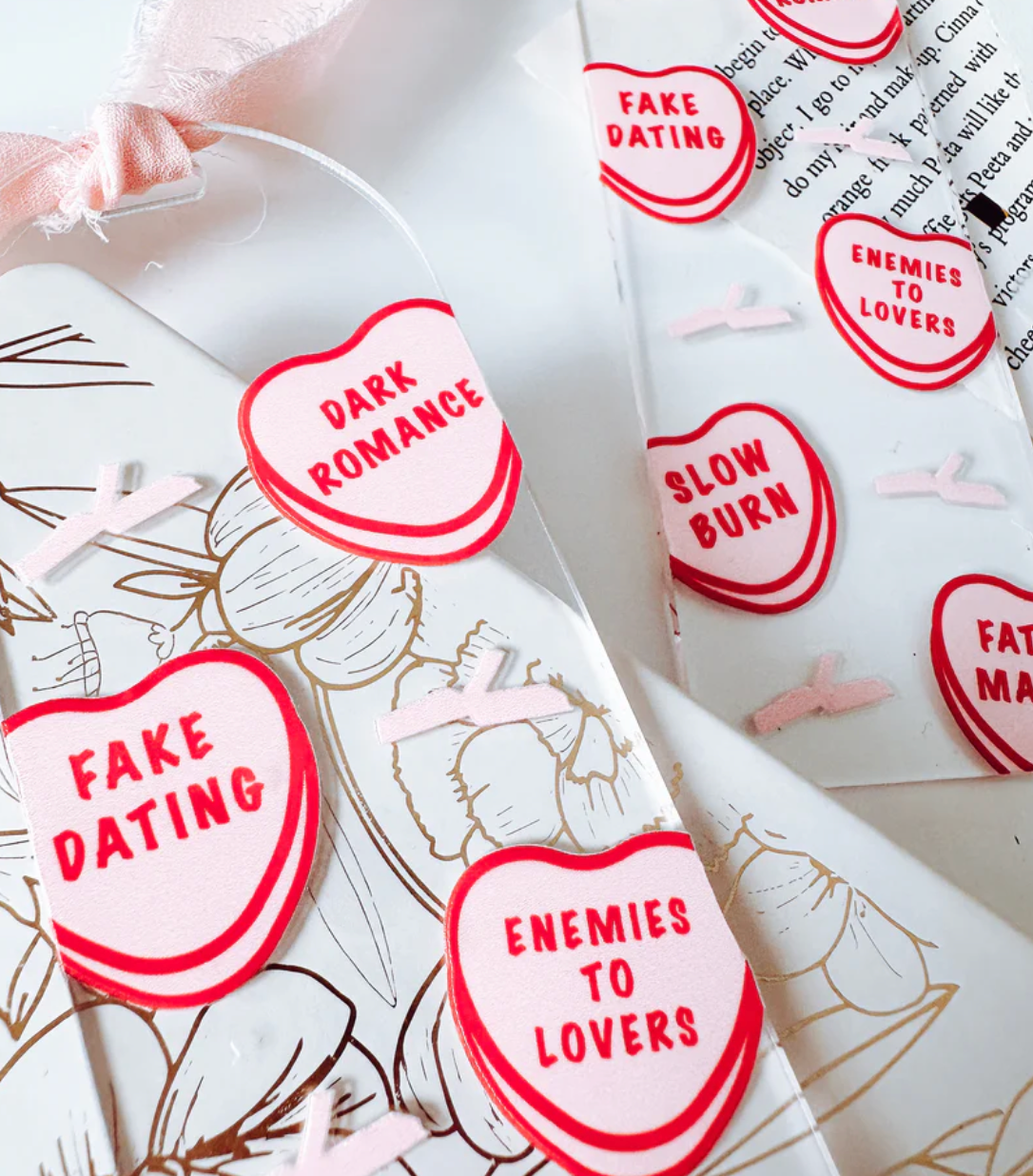 Fated Pages Acrylic Bookmark - Sweetheart Candy