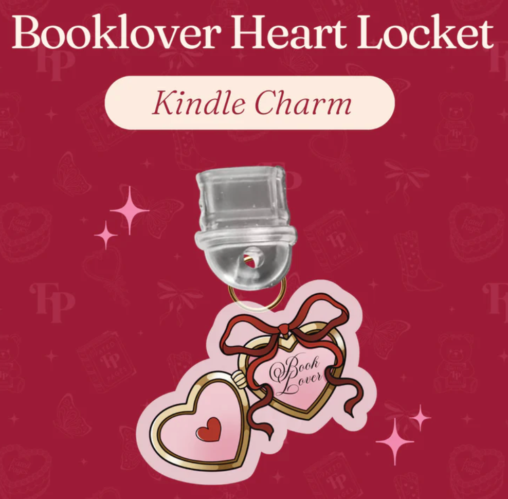Book Lover Heart Locket E-Reader Kindle Phone Charm