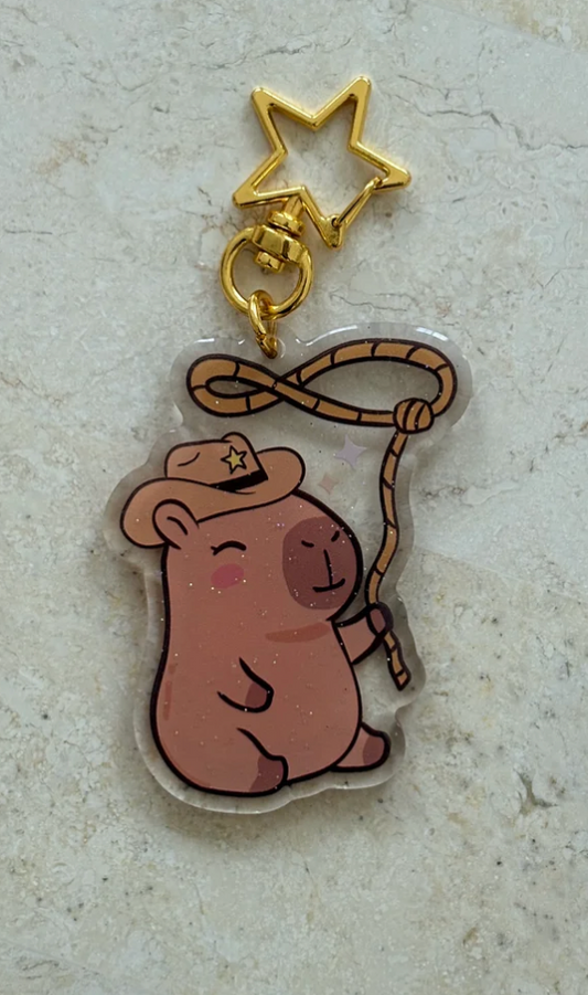 Capybara Cowboy Key Ring by Lassoed Love