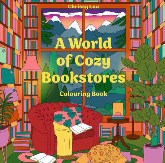 A World of Cozy Bookstores Colouring Book