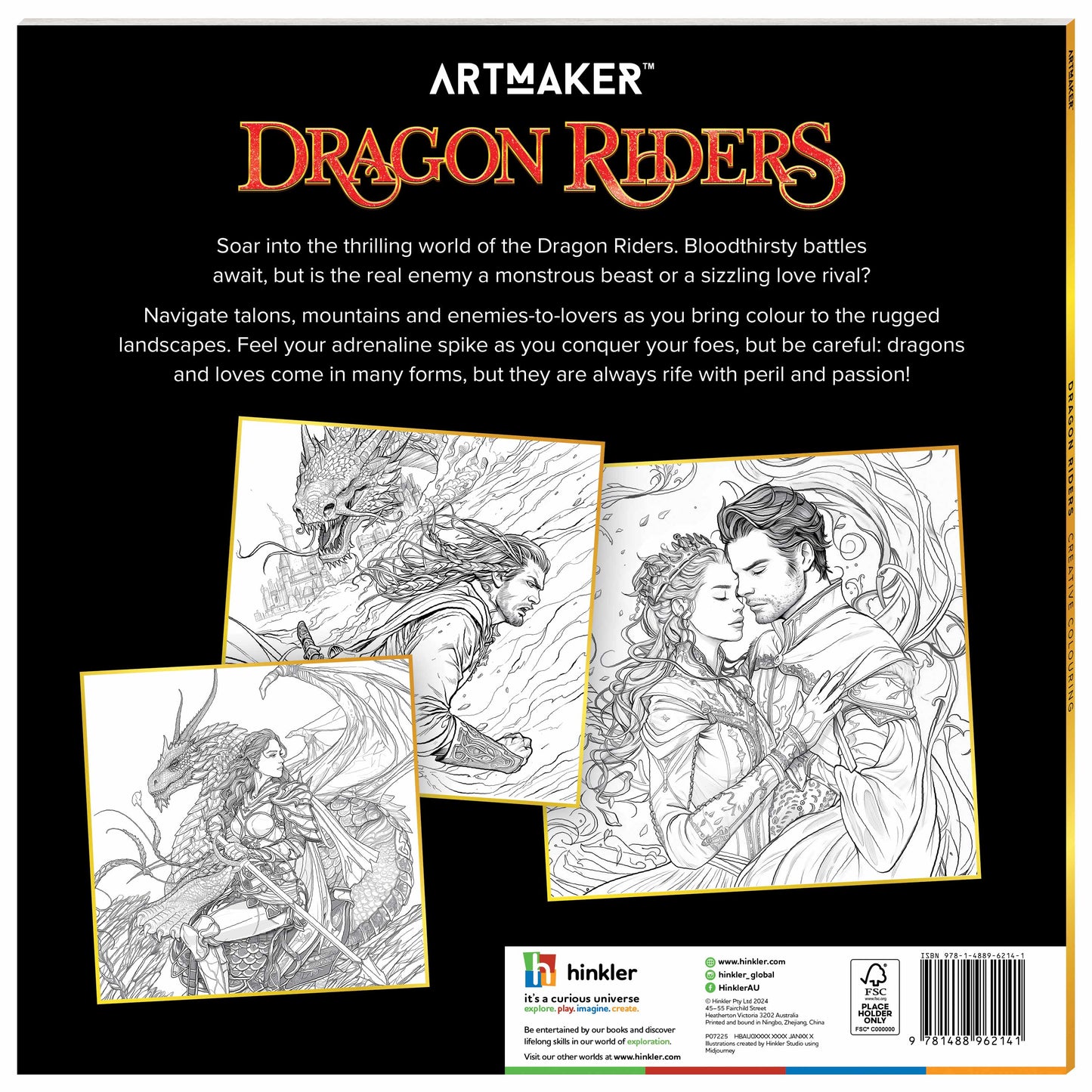Art Maker Creative Colouring Dragon Riders (29x29cm)
