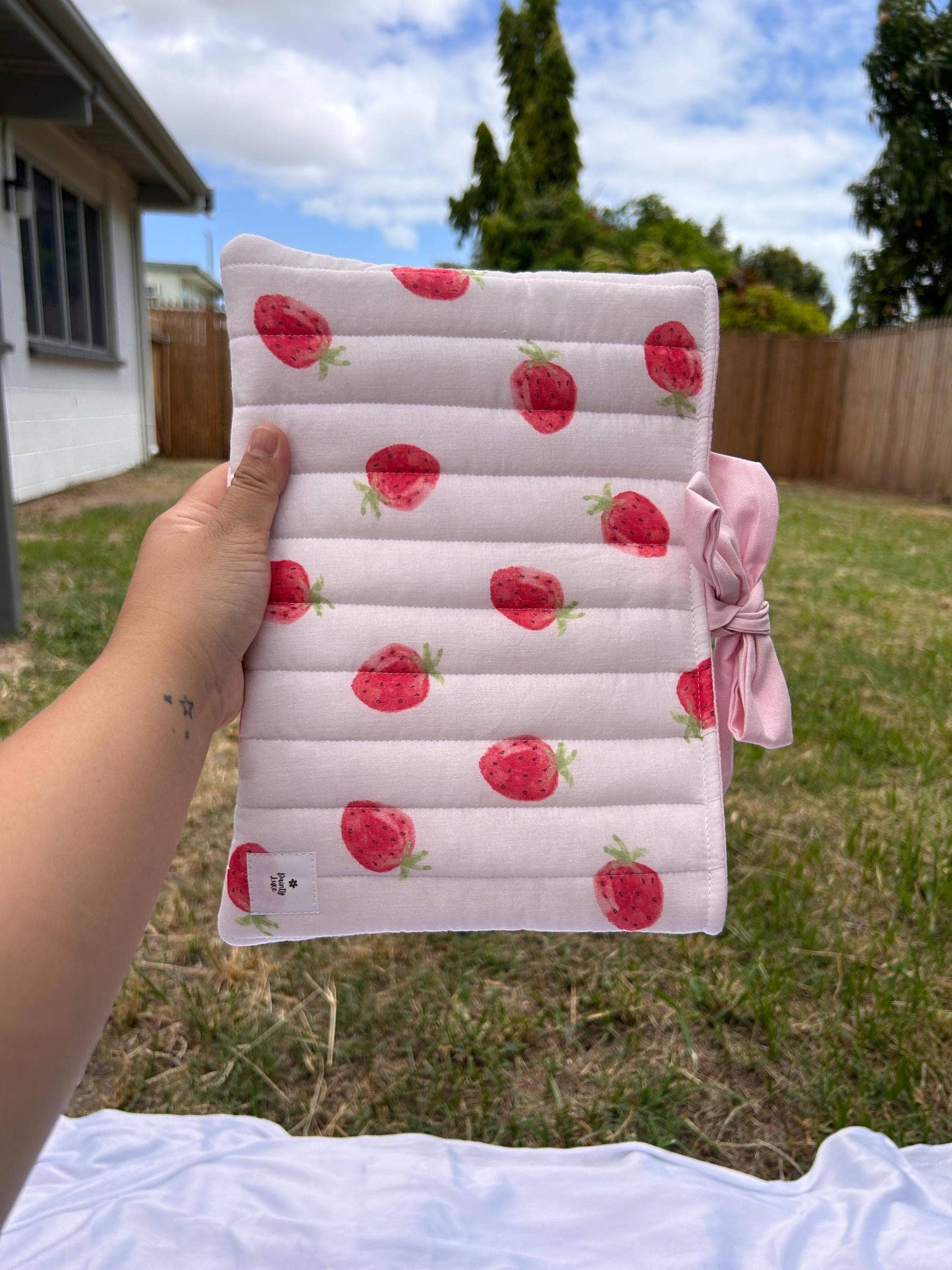 Handmade Quilted Book & Kindle Sleeves - Floral & Strawberry