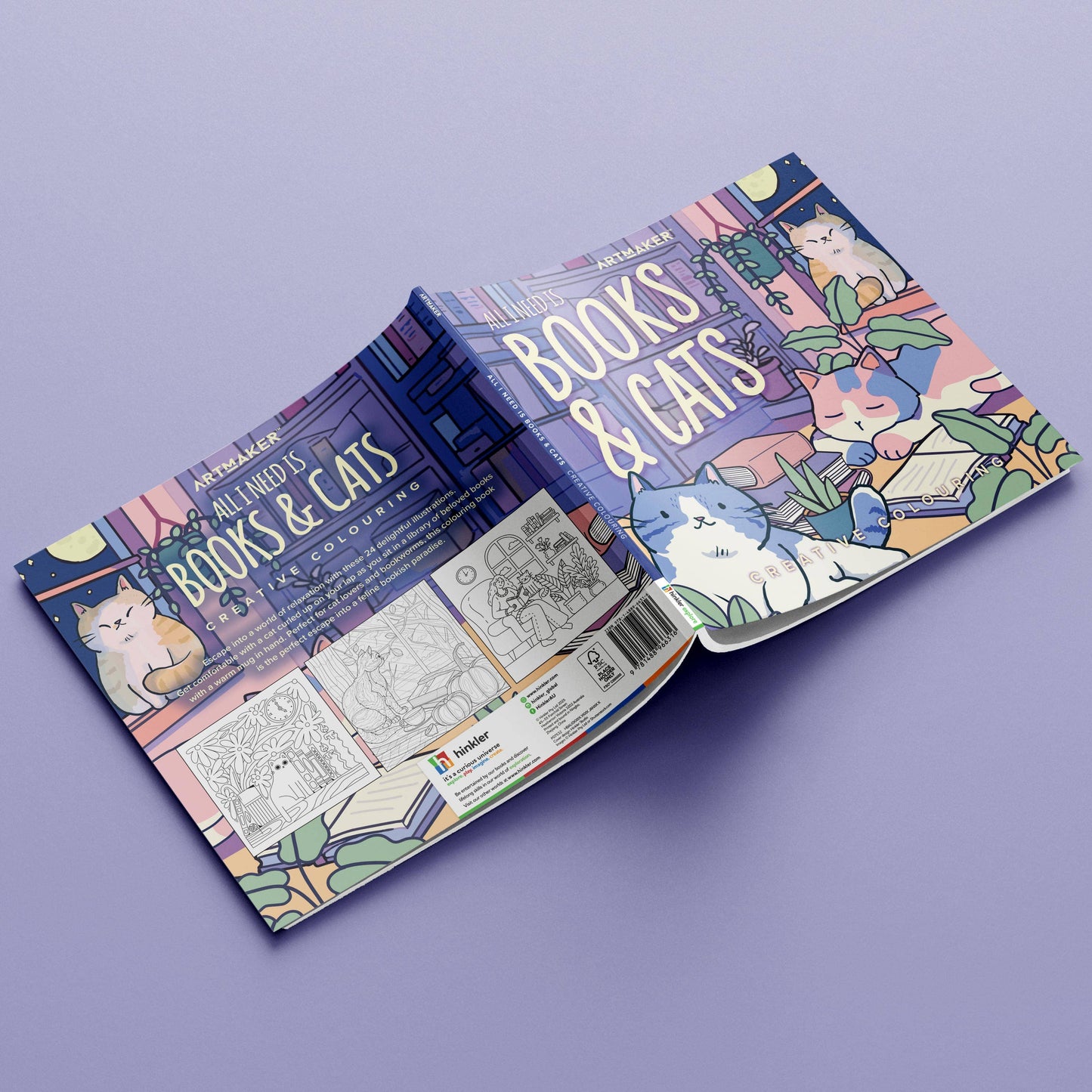 Art Maker Creative Colouring: All I Need is Books & Cats