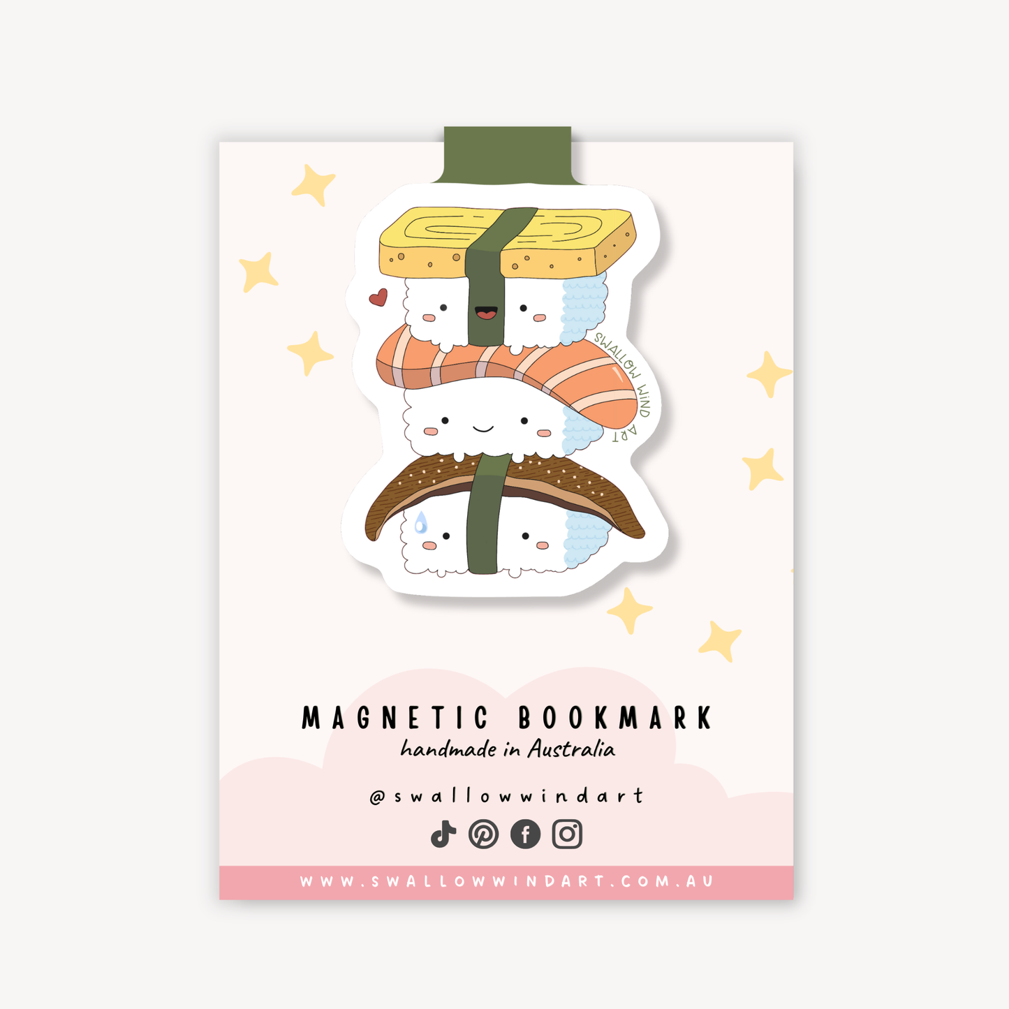 Magnetic Bookmark - Happy Sushi Stack