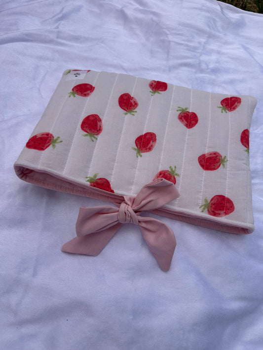 Handmade Quilted Book & Kindle Sleeves - Floral & Strawberry