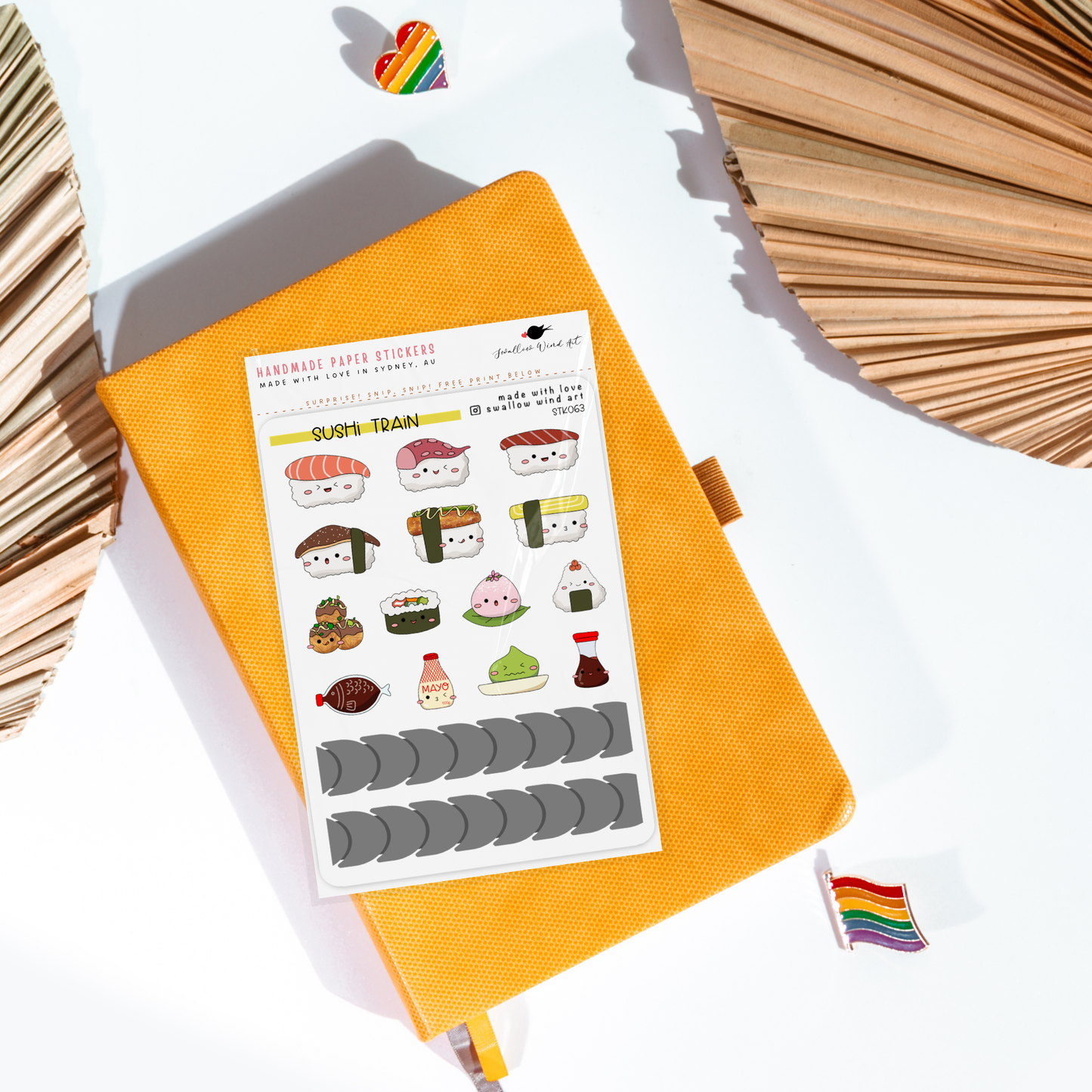 Sticker Sheet - Sushi Train Food - Cute Sushi
